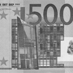 Фотография фрагмента денежной купюры со встроенными скрытыми данными